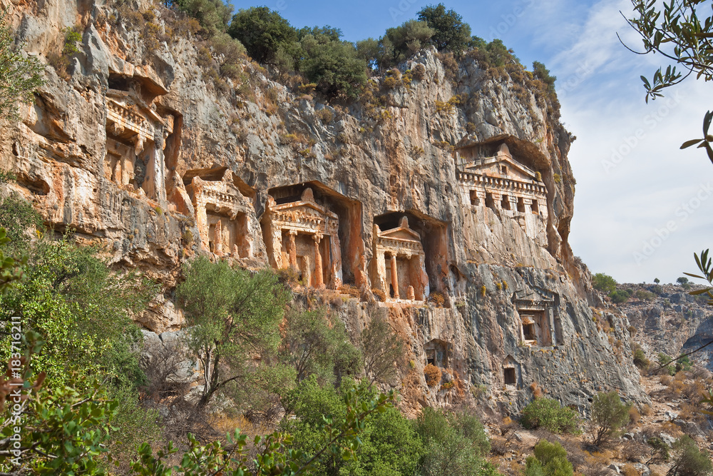 Rock tomb in Dalyan, Turkey