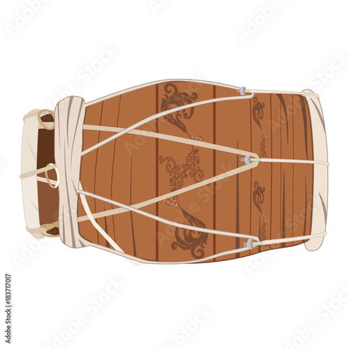 Indian hand drum dholak vector illustration photo