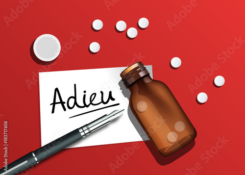 suicide - dépression - mort - poison - médicament - dépressif - concept - désespoir - désespéré - harcèlement