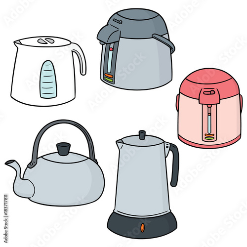 vector set of kettle