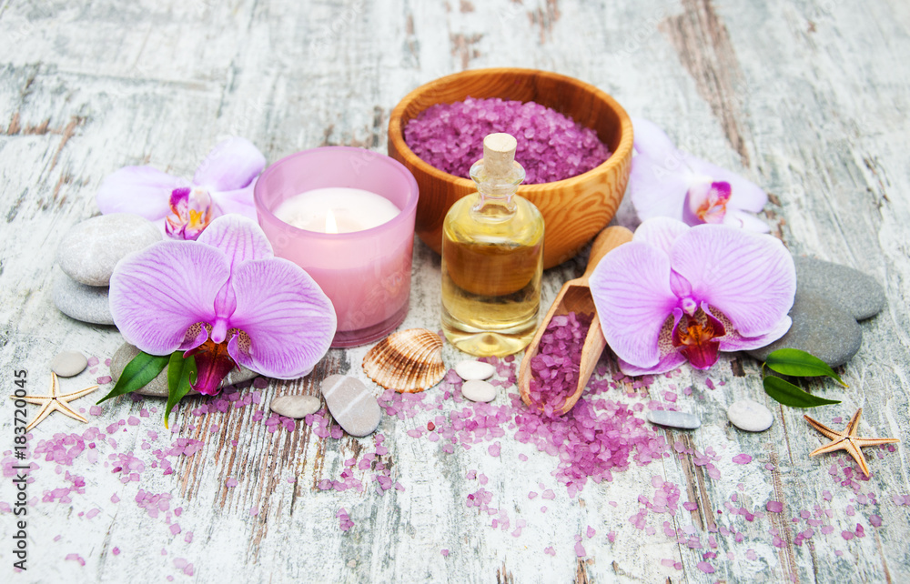 Spa products with orchids Spa products with orchids