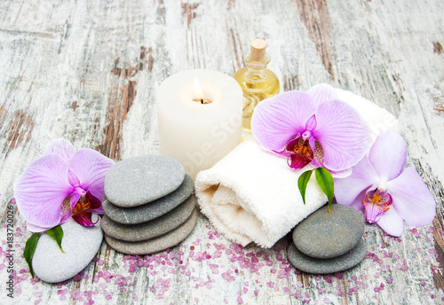 Spa products with orchids