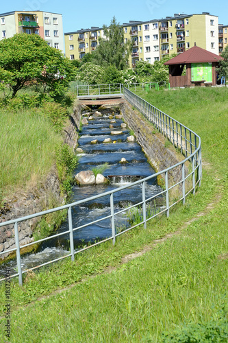 The ladder fish pass about a dam. Braniewo, Poland photo