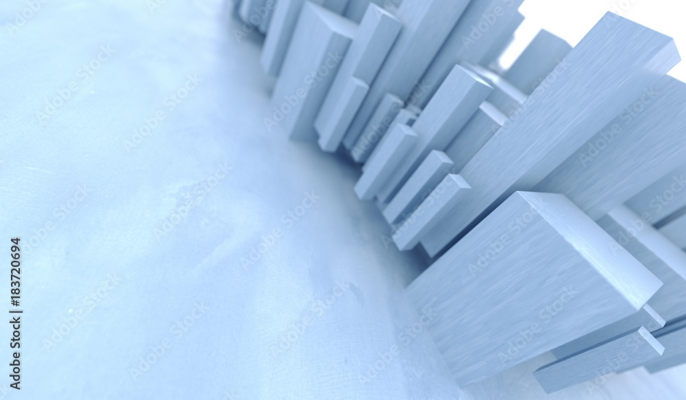 Obraz premium 3D Rendering Of Abstract Different Size Cubes Closeup With Soft Focus