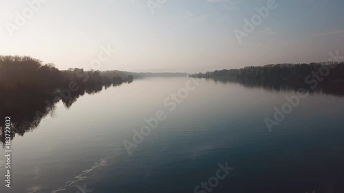 Wallpaper Mural aerial flight over danube river in linz austria  Torontodigital.ca