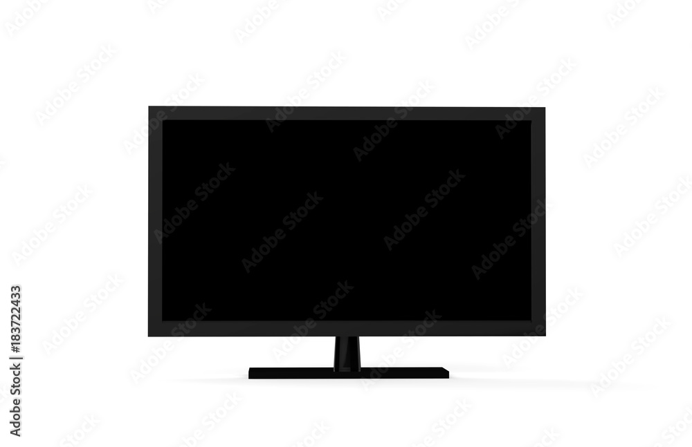 Modern Monitor Screen, TV On Isolated White Background, 3D Illustration Modern Monitor Screen, TV On Isolated White Background, 3D Illustration