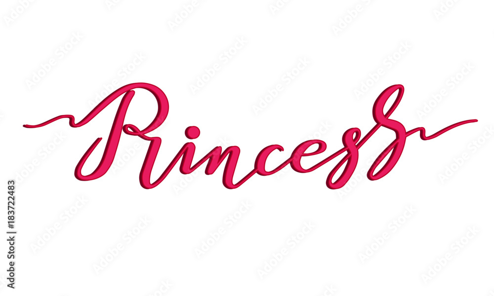 Princess lettering design vector illustration Princess lettering design vector illustration