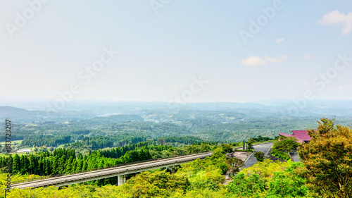 View of Kirishima mountains and Field, Kagoshima, Japan