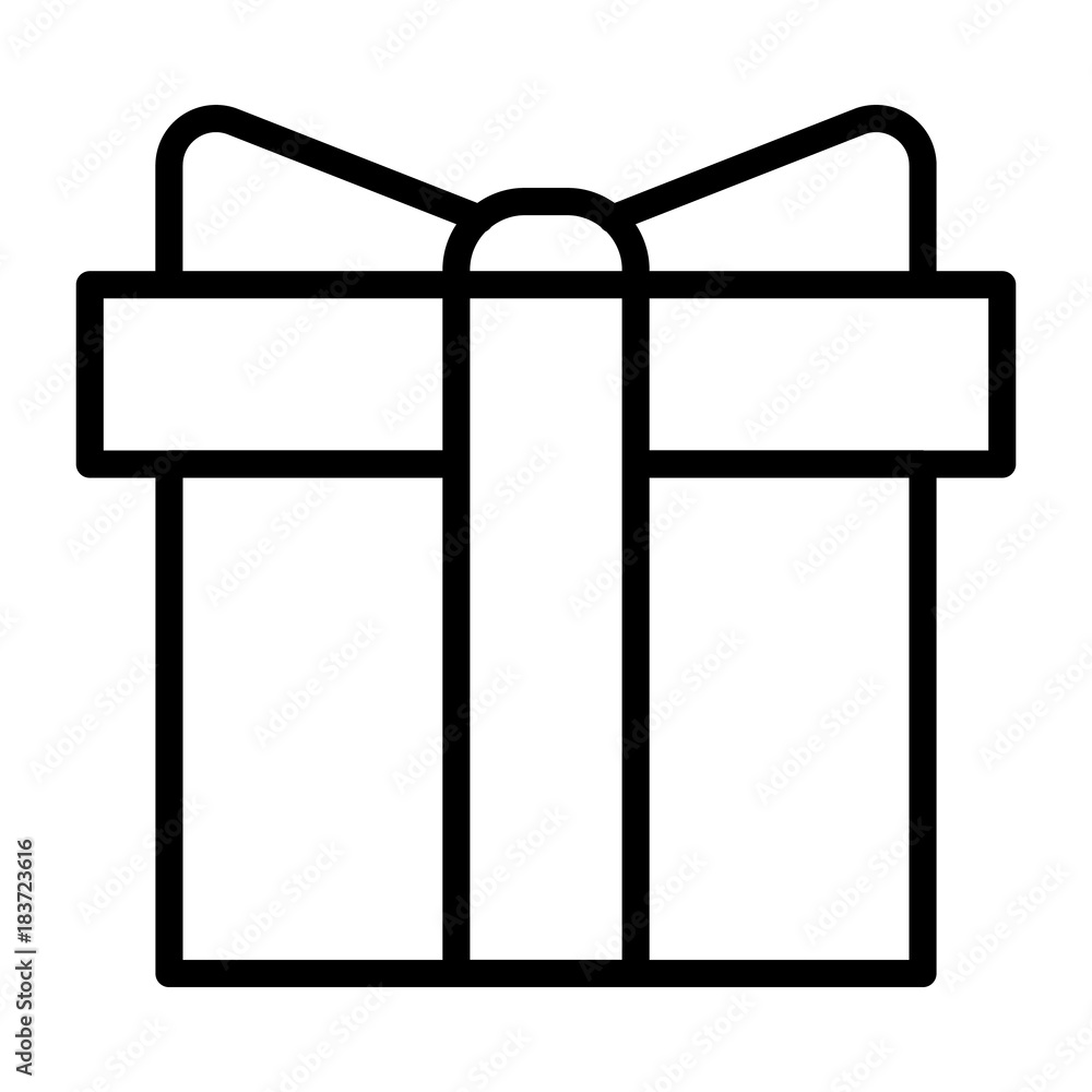 Gift Box Pixel Perfect Vector Thin Line Icon 48x48. Simple Minimal Pictogram Gift Box Pixel Perfect Vector Thin Line Icon 48x48. Simple Minimal Pictogram