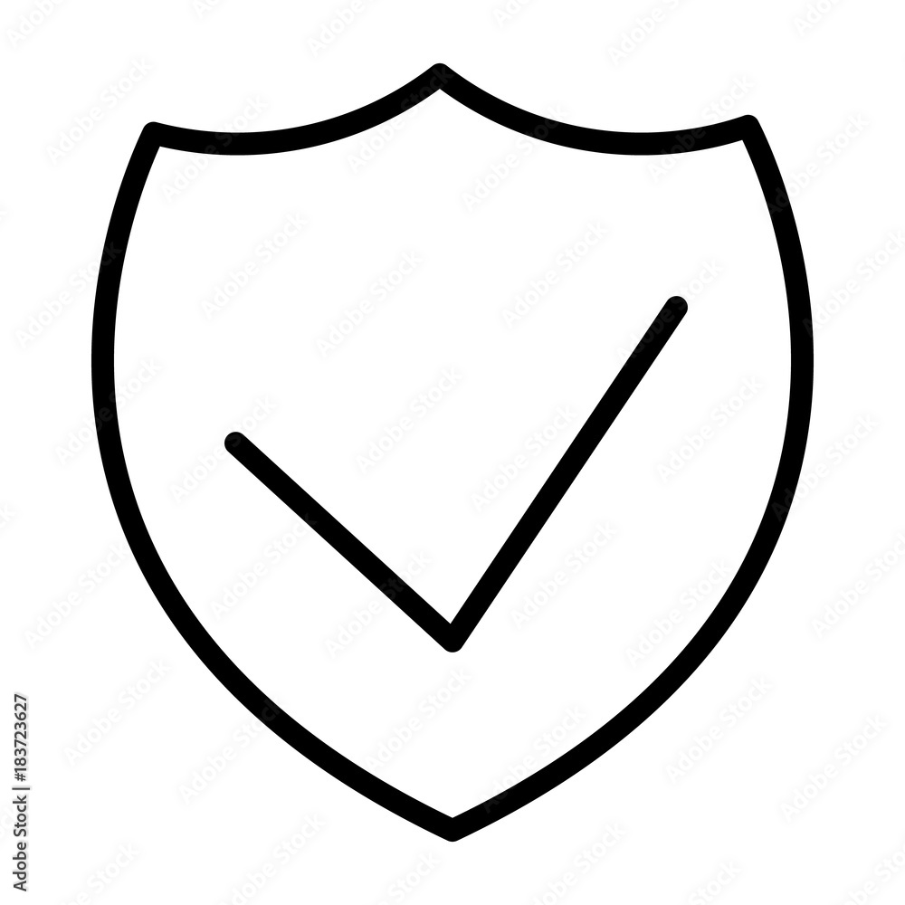 Security Shield Pixel Perfect Vector Thin Line Icon 48x48. Simple Minimal Pictogram Security Shield Pixel Perfect Vector Thin Line Icon 48x48. Simple Minimal Pictogram