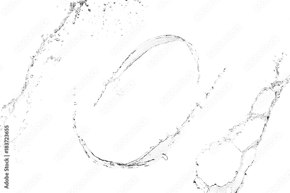 clean water splashes isolated on white