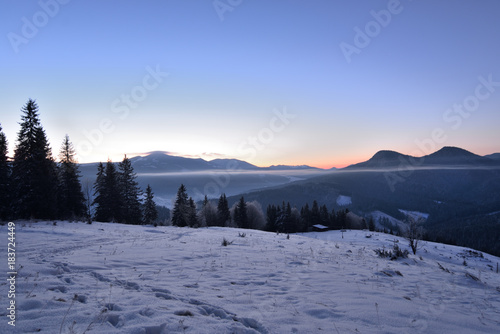 dawn in winter mountains © Evgen