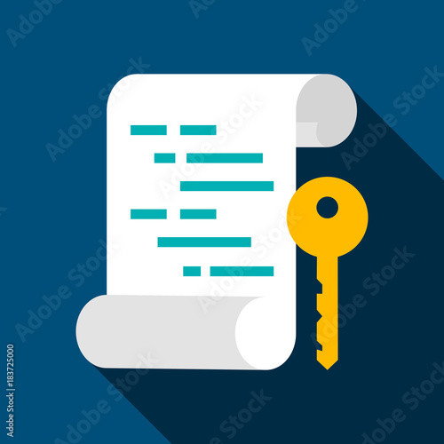 Asymmetric Key Flat Icon photo