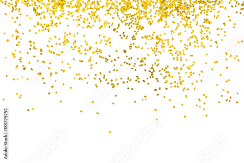 Gold glitter isolated on white background decoration party merry christmas happy new year backdrop design photo