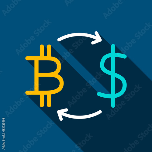 Bitcoin Dollar Flat Icon