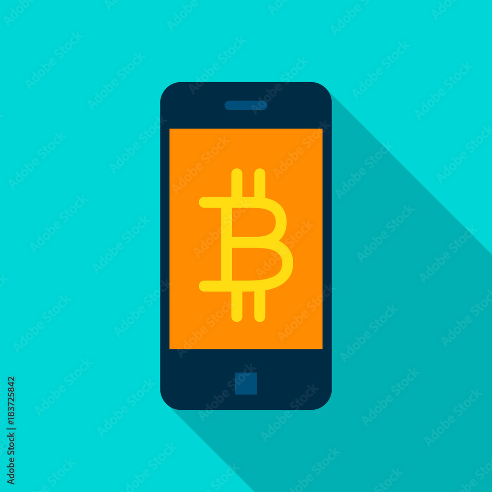 Bitcoin Mobile Flat Icon Bitcoin Mobile Flat Icon