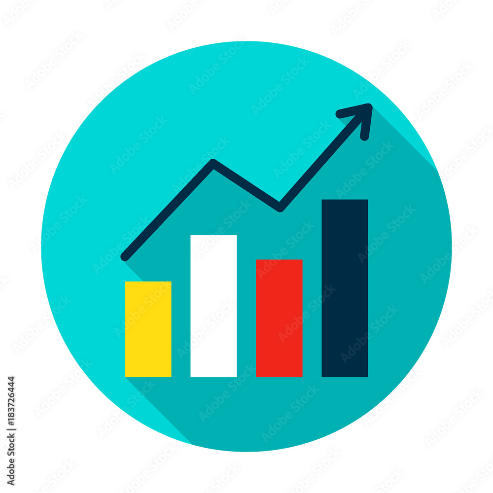 Growth Statistics Circle Icon Growth Statistics Circle Icon