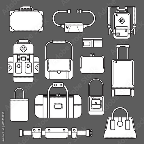 Vector set of different  bags. Isolated