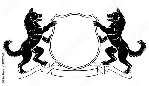 Dogs Heraldic Coat of Arms Crest Shield