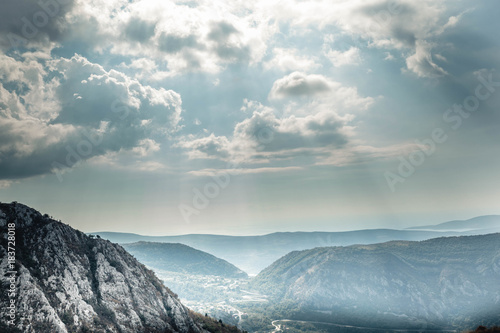 Mountain view with clouds in Montenegro