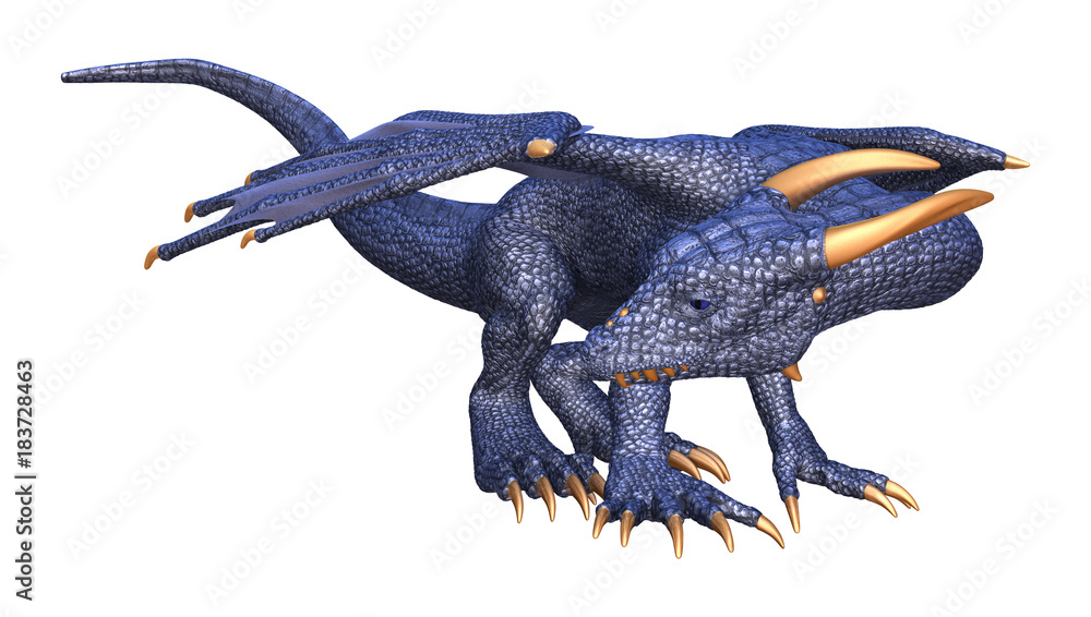 Obraz premium 3D Rendering Fantasy Dragon on White
