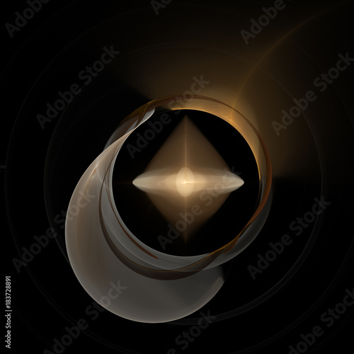 Abstract Ring Background 3D illustration. Glowing spiral. Shine Round with Glowing Cover Light sphere.