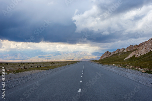 Road to Torugart pass, Kyrgyzstan