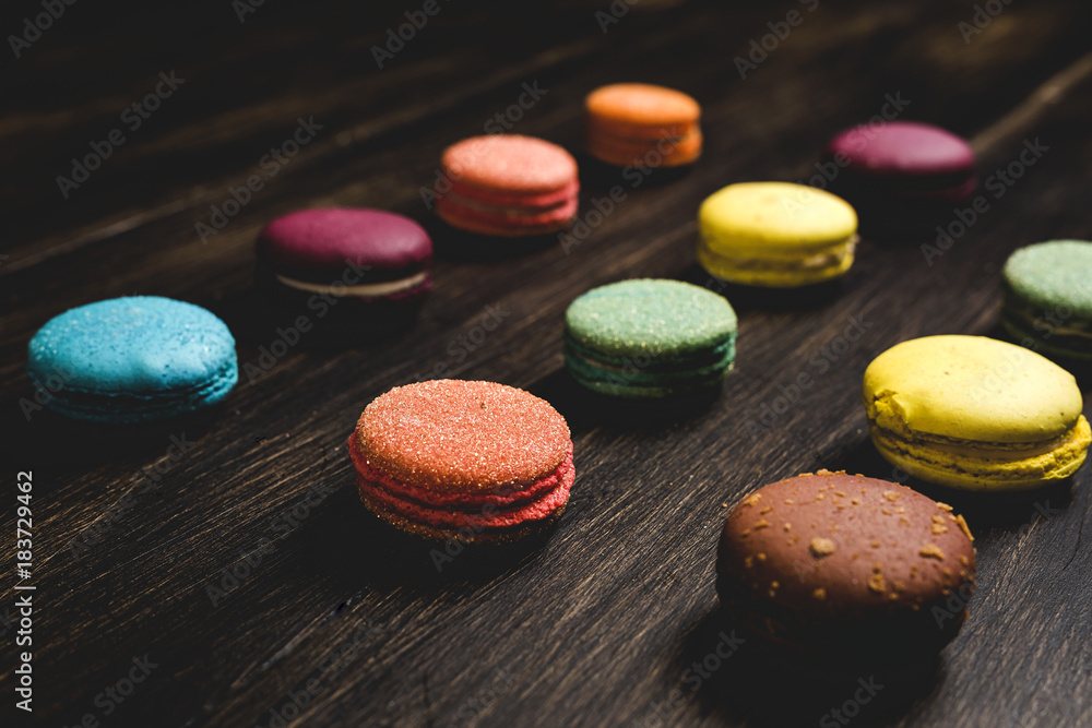 Appetizing colorful macaroons Appetizing colorful macaroons