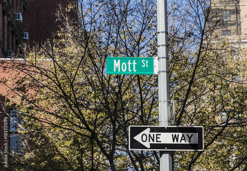 street sign Mott street photo