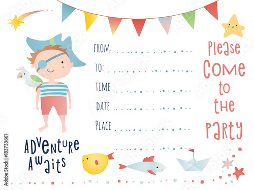 Invitation design. Birthday party.