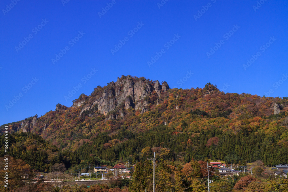  秋の岩櫃山の風景