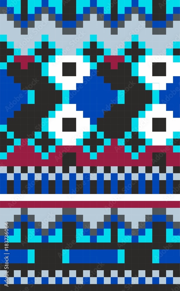 Fototapeta premium bead loom patterns vector. Geometric Charted Designs. Bead Patterns, Loom Patterns. Cherokee indian beadwork 
