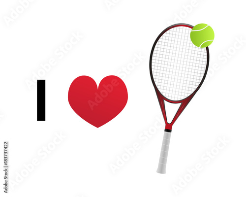 I love tennis vector icon