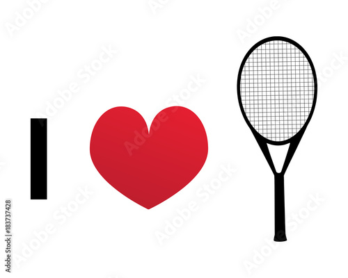 I love tennis silhouette vector icon