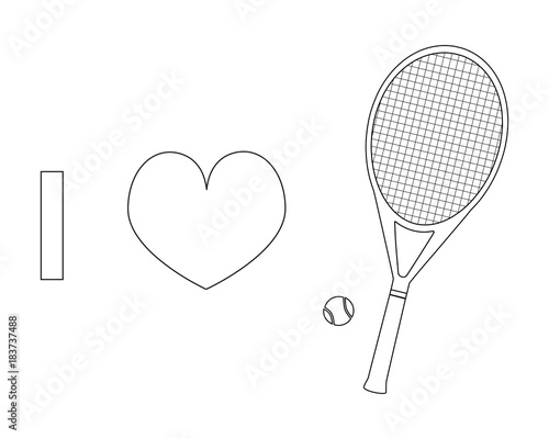 I love tennis contour vector icon
