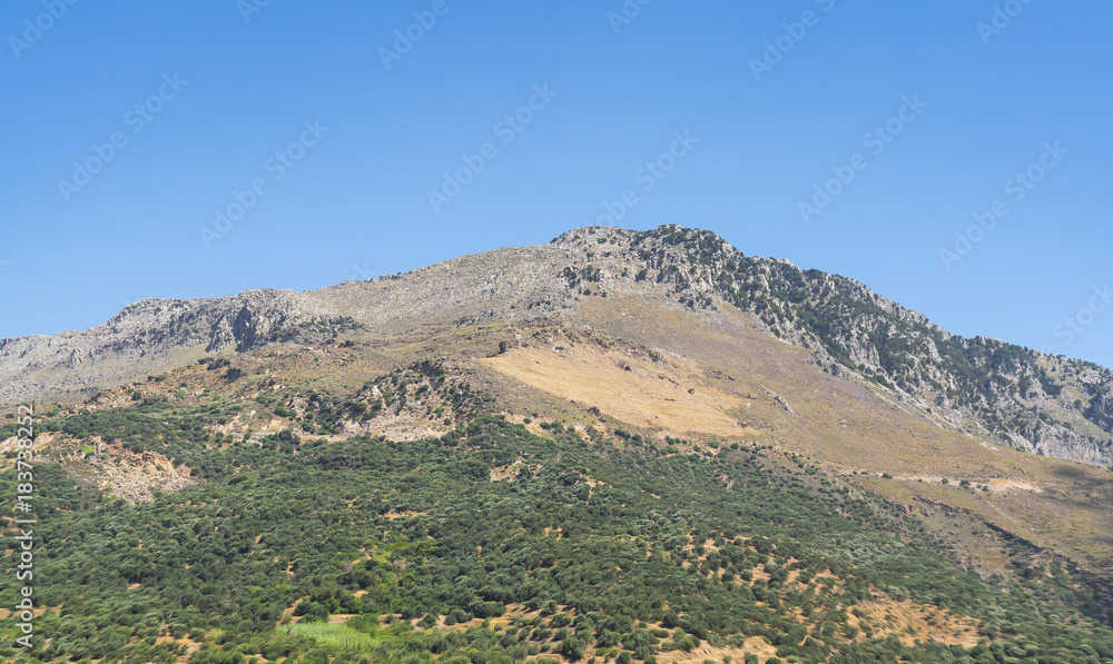 simple mountain with clear blue sky