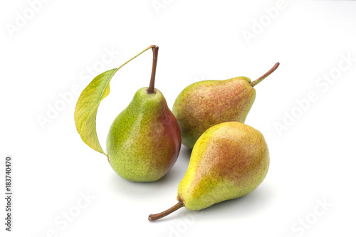 Pears on white