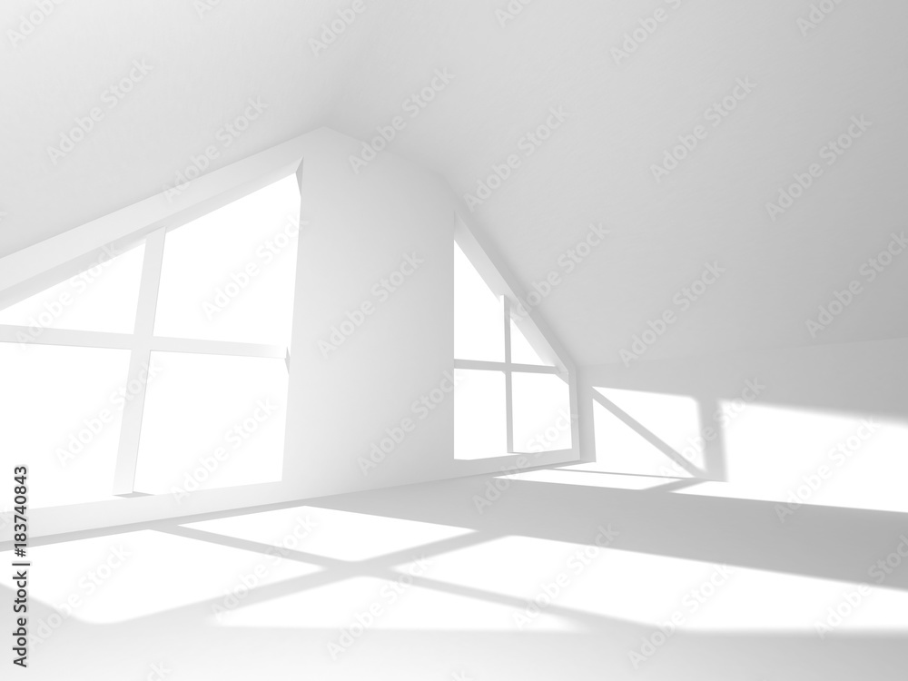 Fototapeta premium White Architecture Construction Modern Interior Background
