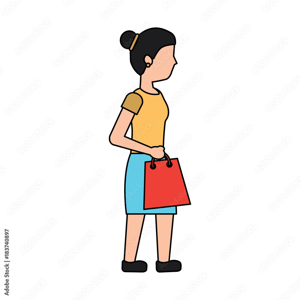 woman shopping icon image vector illustration design 