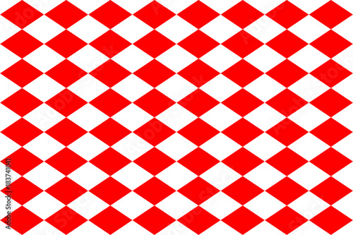ダイヤの市松模様　red ＆ white　checker pattern background	