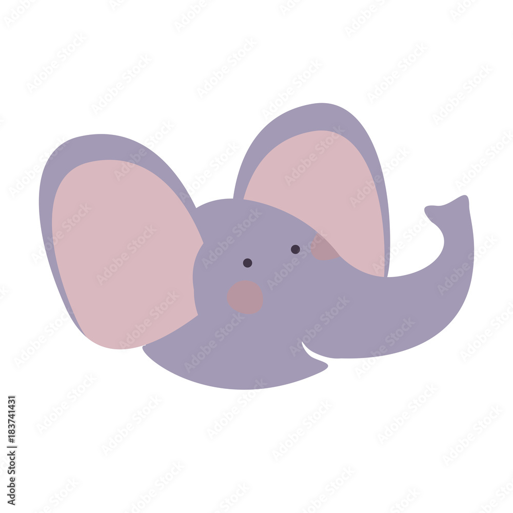 elephant cartoon head colorful silhouette in white background vector illustration elephant cartoon head colorful silhouette in white background vector illustration