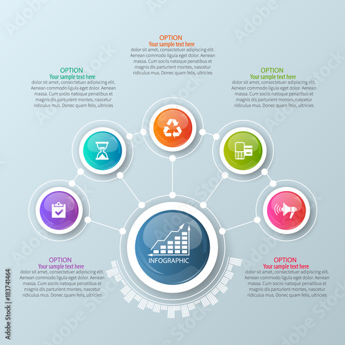 Abstract 3D Paper Infographics