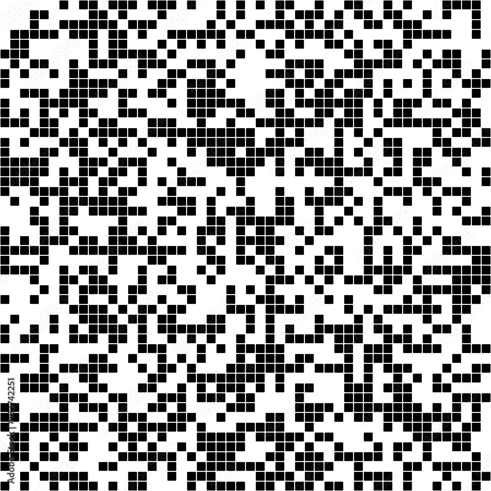 Abstract irregular square pixel background - vector graphic design from black rounded squares on white background Abstract irregular square pixel background - vector graphic design from black rounded squares on white background