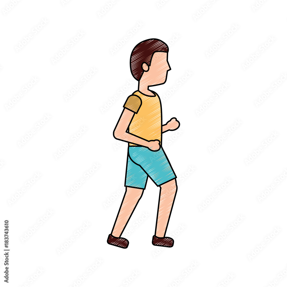 sport man walking fitness activity concept vector illustration sport man walking fitness activity concept vector illustration