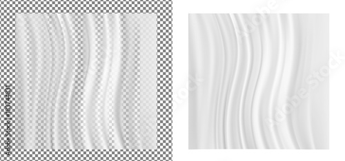 White transparent plastic wrapper and curtain