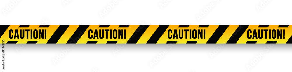 Danger and police line. Yellow Warning Tape. Vector illustration.