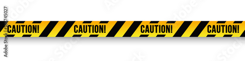 Obraz na płótnie Danger and police line. Yellow Warning Tape. Vector illustration. w salonie