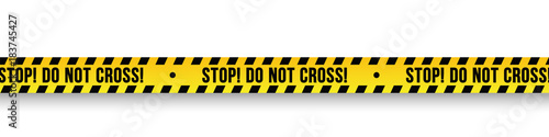 Danger and police line. Yellow Warning Tape. Vector illustration.