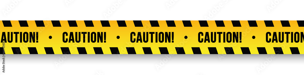 Danger and police line. Yellow Warning Tape. Vector illustration.