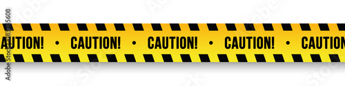 Obraz na płótnie Danger and police line. Yellow Warning Tape. Vector illustration. w salonie